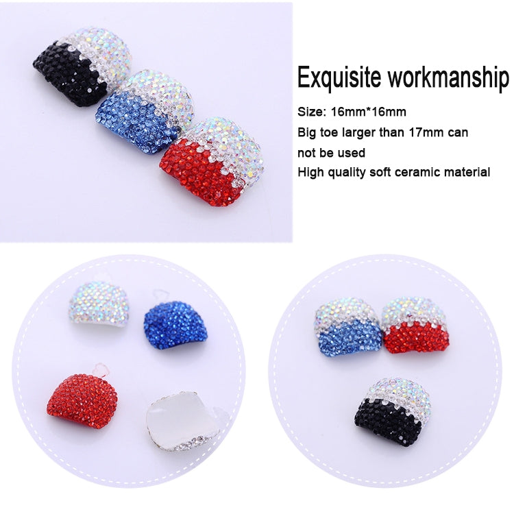 2 PCS Crystal Fake Nail Art Tips Rhinestone Full Cover Toenails Decals Stickers(NO:20)