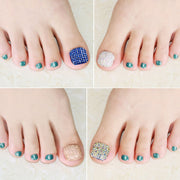 2 PCS Crystal Fake Nail Art Tips Rhinestone Full Cover Toenails Decals Stickers(NO:23)