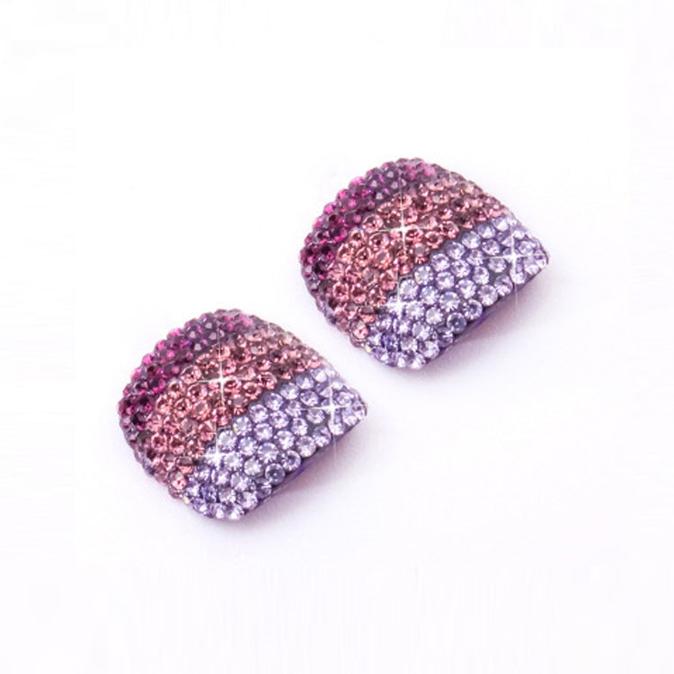 2 PCS Crystal Fake Nail Art Tips Rhinestone Full Cover Toenails Decals Stickers(NO:24)