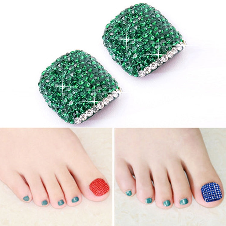 2 PCS Crystal Fake Nail Art Tips Rhinestone Full Cover Toenails Decals Stickers(NO:25)