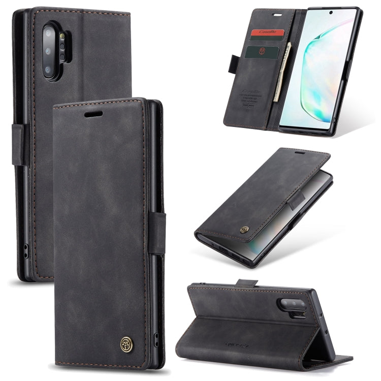 CaseMe-013 Multifunctional Horizontal Flip Leather Case with Card Slot & Holder & Wallet for Galaxy Note 10+(Black)