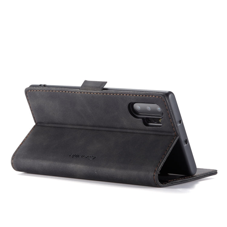 CaseMe-013 Multifunctional Horizontal Flip Leather Case with Card Slot & Holder & Wallet for Galaxy Note 10+(Black)