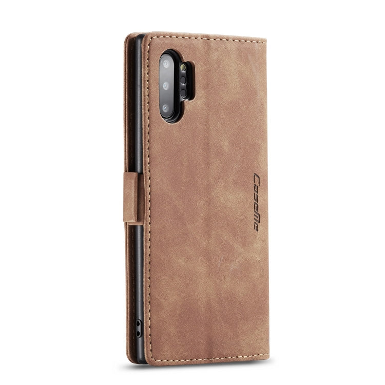 CaseMe-013 Multifunctional Horizontal Flip Leather Case with Card Slot & Holder & Wallet for Galaxy Note 10+(Brown)