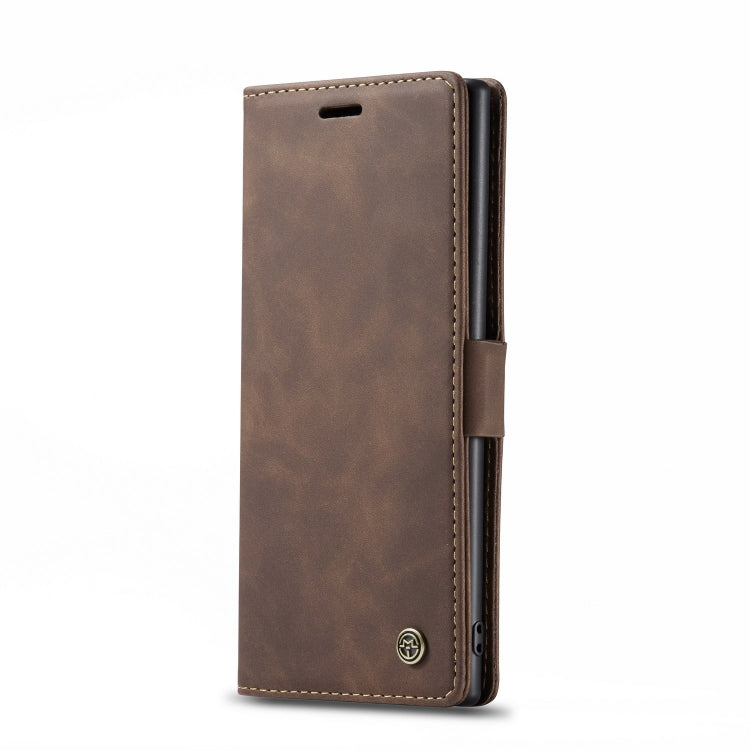 CaseMe-013 Multifunctional Horizontal Flip Leather Case with Card Slot & Holder & Wallet for Galaxy Note 10+(Coffee)