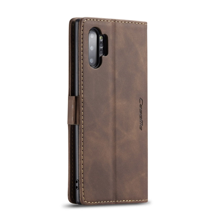 CaseMe-013 Multifunctional Horizontal Flip Leather Case with Card Slot & Holder & Wallet for Galaxy Note 10+(Coffee)