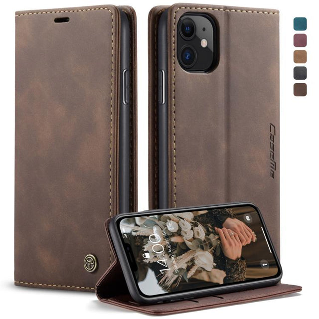 CaseMe-013 Multifunctional Horizontal Flip Leather Case with Card Slot & Holder & Wallet for iPhone 11(coffee)