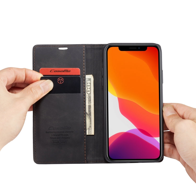CaseMe-013 Multifunctional Horizontal Flip Leather Case with Card Slot & Holder & Wallet for iPhone 11 Pro Max(Black)