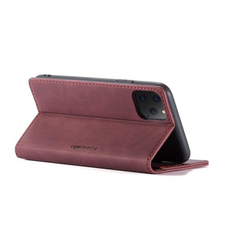 CaseMe-013 Multifunctional Horizontal Flip Leather Case with Card Slot & Holder & Wallet for iPhone 11 Pro Max(Wine)