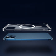 For iPhone 11 Magsafe Case Clear Four-corner Airbag Shockproof Case with Magnetic (Transparent)
