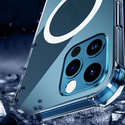 For iPhone 11 Magsafe Case Clear Four-corner Airbag Shockproof Case with Magnetic (Transparent)