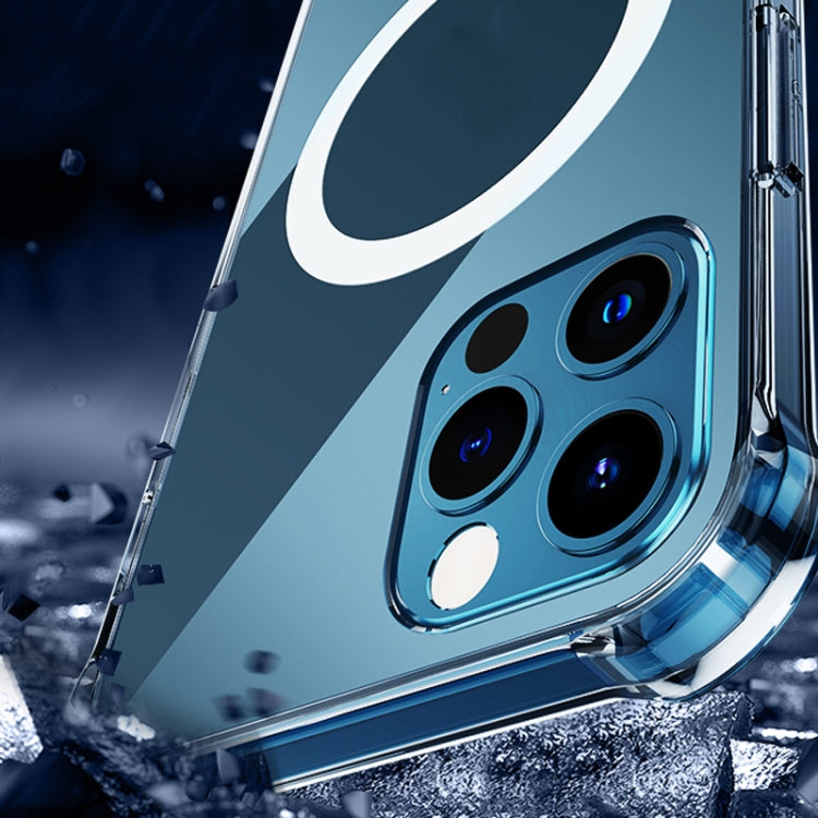 For iPhone 11 Magsafe Case Clear Four-corner Airbag Shockproof Case with Magnetic (Transparent)