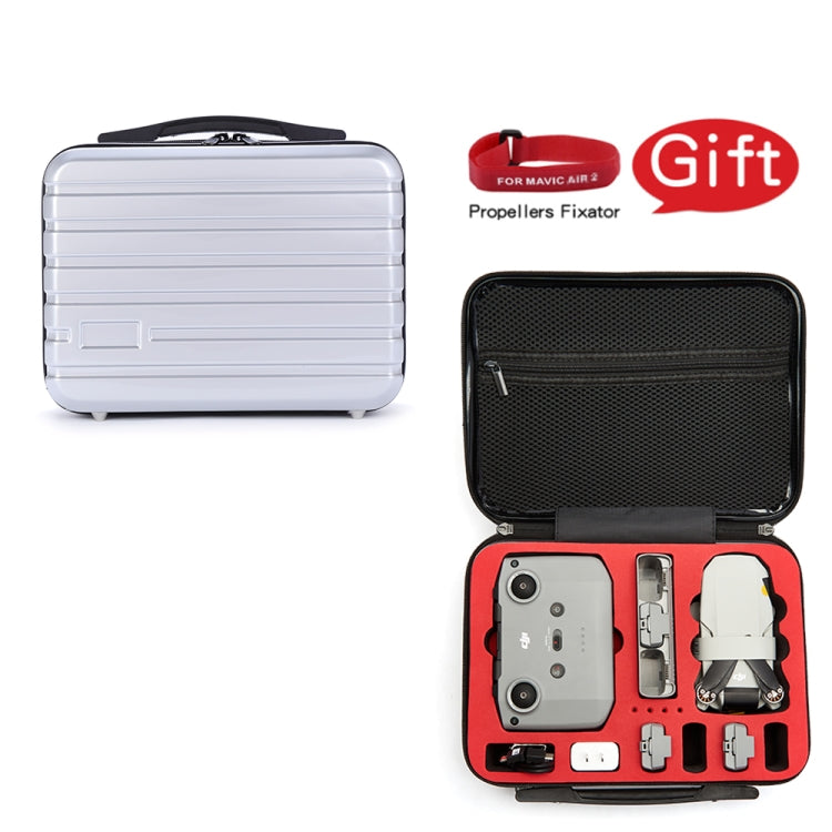 ls-S004 Portable Water-resistant Drone Handbag Storage Bag for DJI Mavic Mini 2(Silver +Red Liner)