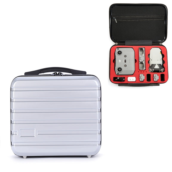 ls-S004 Portable Water-resistant Drone Handbag Storage Bag for DJI Mavic Mini 2(Silver +Red Liner)