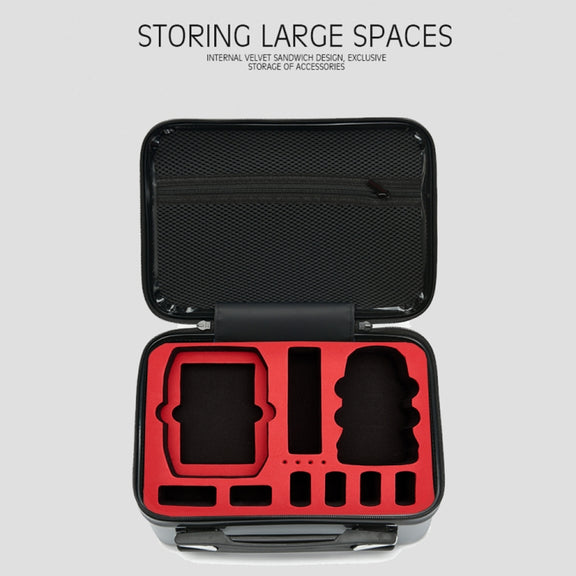 ls-S004 Portable Water-resistant Drone Handbag Storage Bag for DJI Mavic Mini 2(Silver +Red Liner)