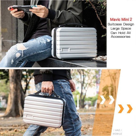 ls-S004 Portable Water-resistant Drone Handbag Storage Bag for DJI Mavic Mini 2(Black + Red Liner)