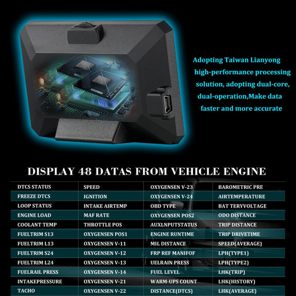 P16 Car HUD Head-up Display OBD2 Fault Code Elimination
