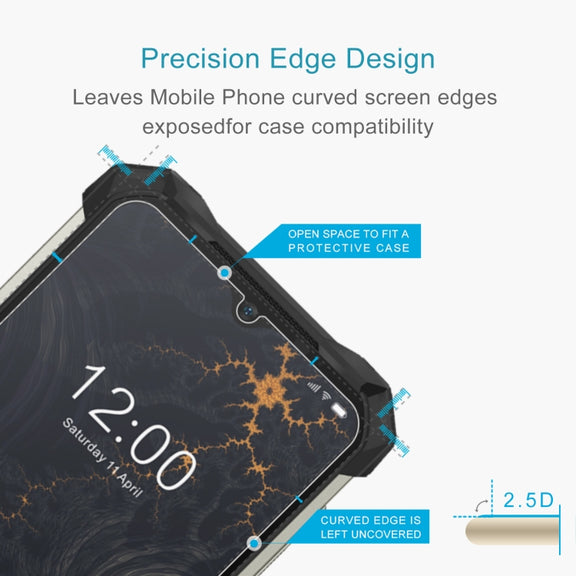 For Doogee S88 Pro / S88 / S88 Plus 50 PCS 0.26mm 9H 2.5D Tempered Glass Film