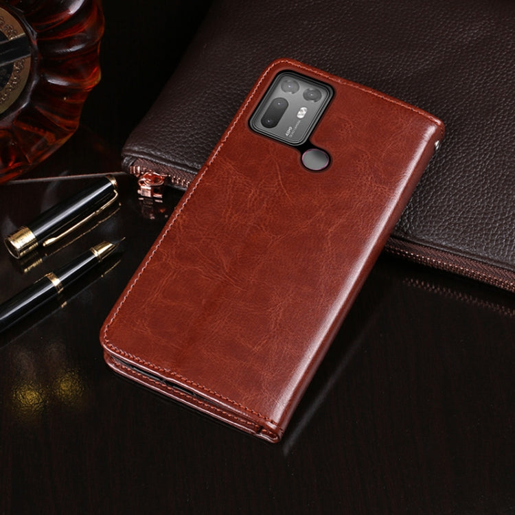 For HTC Desire 20+ idewei Crazy Horse Texture Horizontal Flip Leather Case with Holder & Card Slots & Wallet(White)