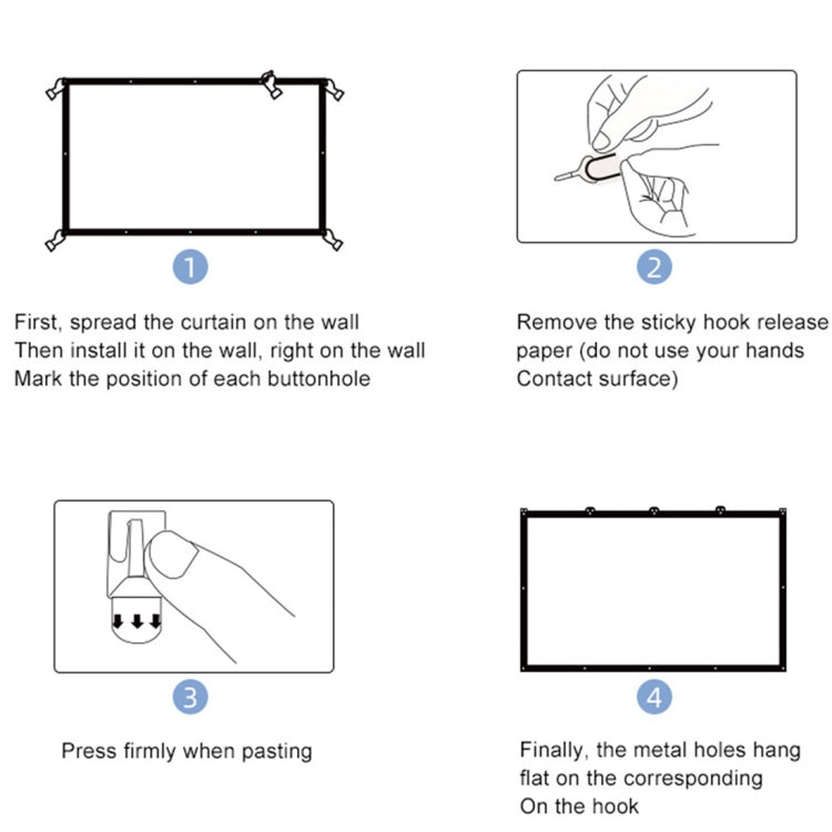 Folding Milk Silk Polyester Projector Film Curtain, Size:100 inch (4:3) Projection Area: 203 x 152cm