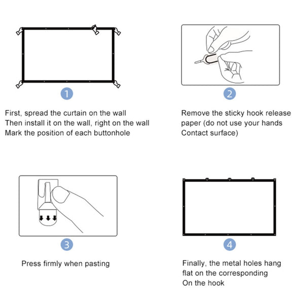 Folding Milk Silk Polyester Projector Film Curtain, Size:100 inch (4:3) Projection Area: 203 x 152cm