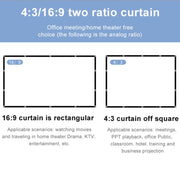 Folding Milk Silk Polyester Projector Film Curtain, Size:100 inch (4:3) Projection Area: 203 x 152cm