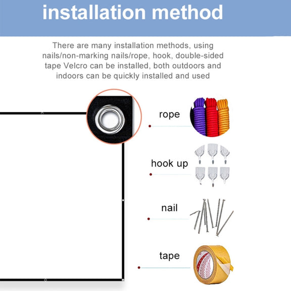 Folding Milk Silk Polyester Projector Film Curtain, Size:100 inch (4:3) Projection Area: 203 x 152cm