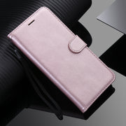 For Samsung Galaxy A01 Solid Color Horizontal Flip Protective Leather Case with Holder & Card Slots & Wallet & Photo Frame & Lanyard(Rose Gold)