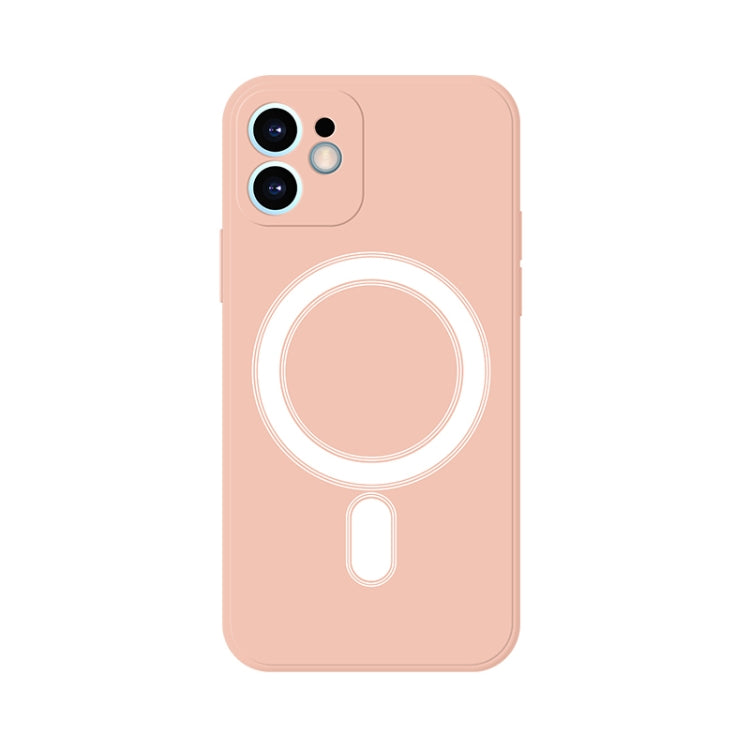 For iPhone 11 Pro Silicone Full Coverage Shockproof Magsafe Case (Pink)
