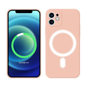 For iPhone 11 Pro Silicone Full Coverage Shockproof Magsafe Case (Pink)