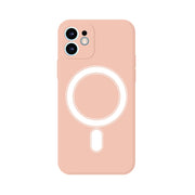 For iPhone 11 Pro Silicone Full Coverage Shockproof Magsafe Case (Pink)