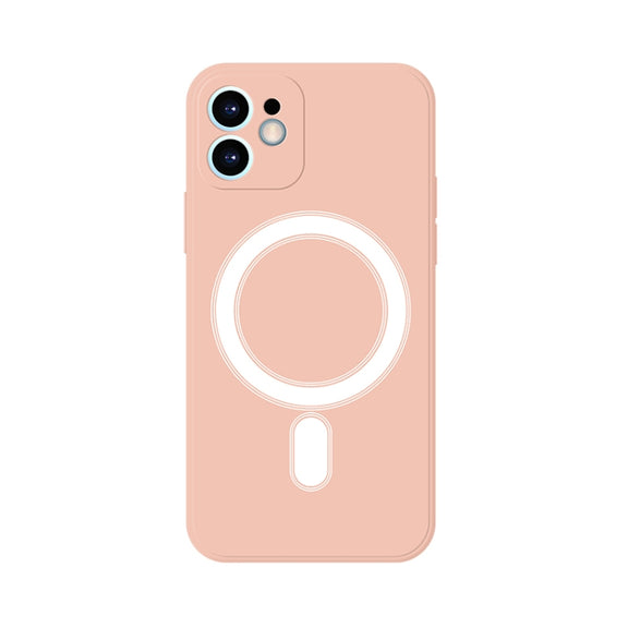 For iPhone 11 Pro Silicone Full Coverage Shockproof Magsafe Case (Pink)