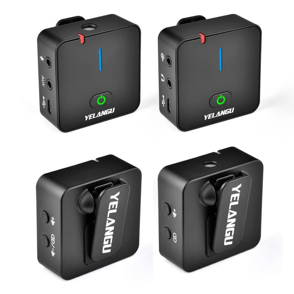 YELANGU MX5 2.4G Live Broadcast Interview Wireless Recording Camera Microphone, 1 Receiver to 1 Transmitter