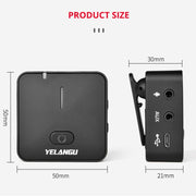 YELANGU MX5 2.4G Live Broadcast Interview Wireless Recording Camera Microphone, 1 Receiver to 1 Transmitter