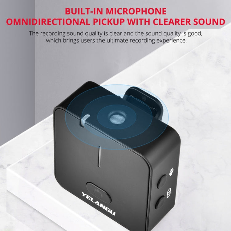 YELANGU MX5 2.4G Live Broadcast Interview Wireless Recording Camera Microphone, 1 Receiver to 1 Transmitter