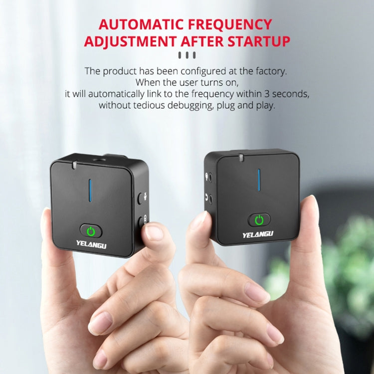 YELANGU MX5 2.4G Live Broadcast Interview Wireless Recording Camera Microphone, 1 Receiver to 1 Transmitter