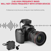 YELANGU MX5 2.4G Live Broadcast Interview Wireless Recording Camera Microphone, 1 Receiver to 1 Transmitter