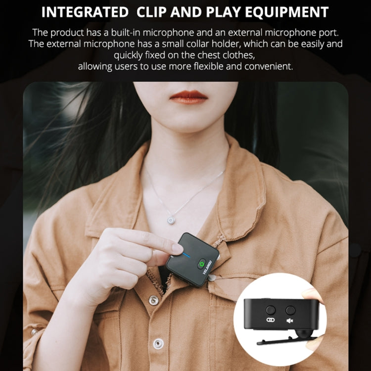 YELANGU MX5 2.4G Live Broadcast Interview Wireless Recording Camera Microphone, 1 Receiver to 1 Transmitter
