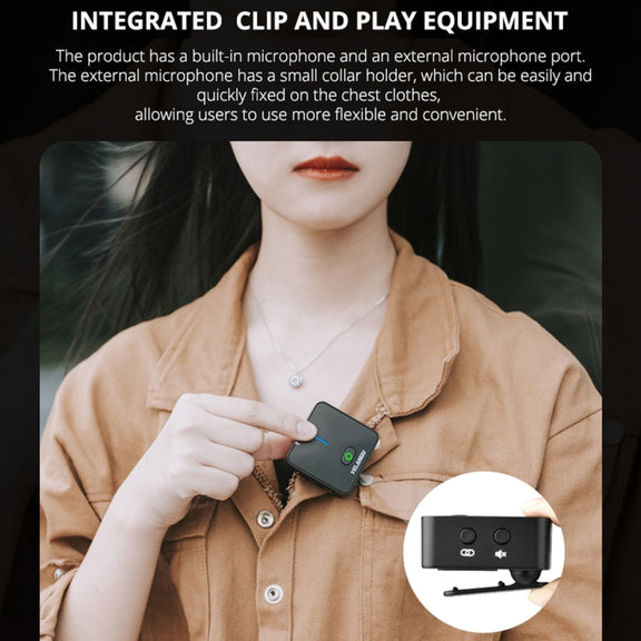 YELANGU MX5 2.4G Live Broadcast Interview Wireless Recording Camera Microphone, 1 Receiver to 1 Transmitter