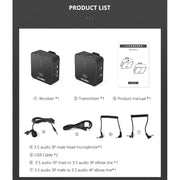 YELANGU MX5 2.4G Live Broadcast Interview Wireless Recording Camera Microphone, 1 Receiver to 1 Transmitter