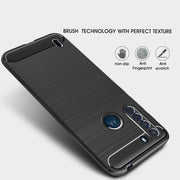 For Motorola One Fusion Brushed Texture Carbon Fiber TPU Case(Red)