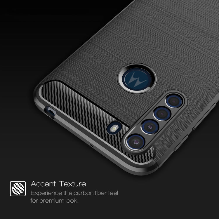 For Motorola One Fusion Brushed Texture Carbon Fiber TPU Case(Red)