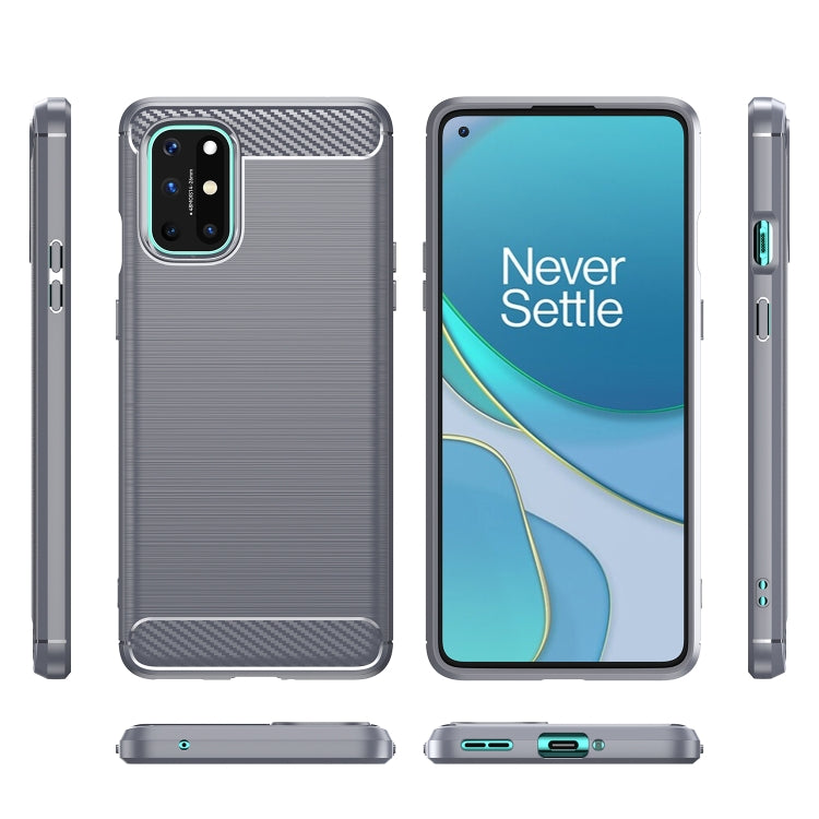 For OnePlus 8T Brushed Texture Carbon Fiber TPU Case (Grey)