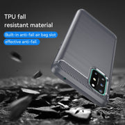 For OnePlus 8T Brushed Texture Carbon Fiber TPU Case (Grey)