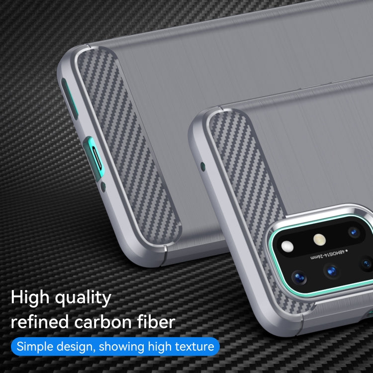 For OnePlus 8T Brushed Texture Carbon Fiber TPU Case (Grey)