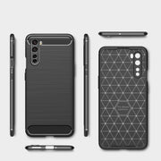 For OnePlus Nord Brushed Texture Carbon Fiber TPU Case(Black)