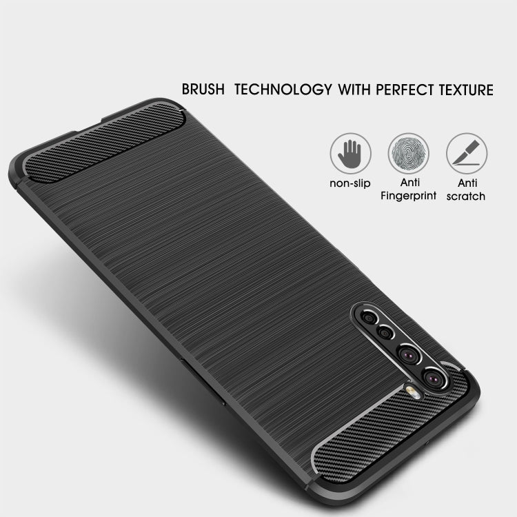 For OnePlus Nord Brushed Texture Carbon Fiber TPU Case(Black)