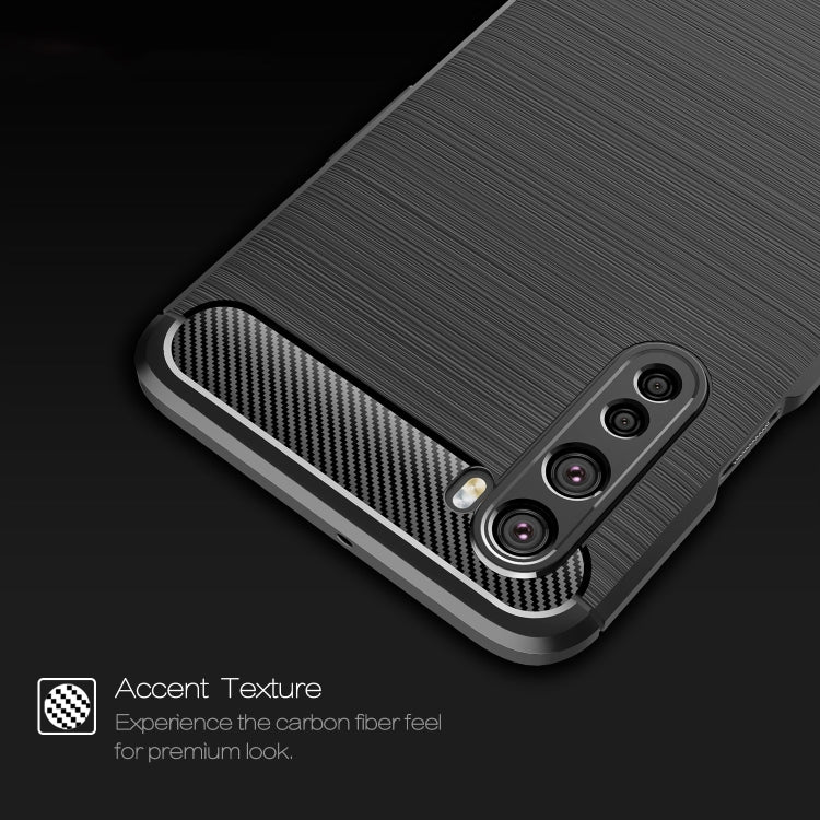 For OnePlus Nord Brushed Texture Carbon Fiber TPU Case(Navy Blue)