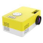 J15 1920 x 1080P HD Household Mini LED Projector with Tripod Mount Support AV / HDMI x 1 / USB x1 / TF x 1, Plug Type:EU Plug(Yellow White)