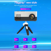 J15 1920 x 1080P HD Household Mini LED Projector with Tripod Mount Support AV / HDMI x 1 / USB x1 / TF x 1, Plug Type:EU Plug(Blue White)