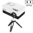 J15 1920 x 1080P HD Household Mini LED Projector with Tripod Mount Support AV / HDMI x 1 / USB x1 / TF x 1, Plug Type:US Plug(Black White) - Mini Projector by PMC TechLife | Online Shopping South Africa | PMC TechLife | Buy Now Pay Later Mobicred